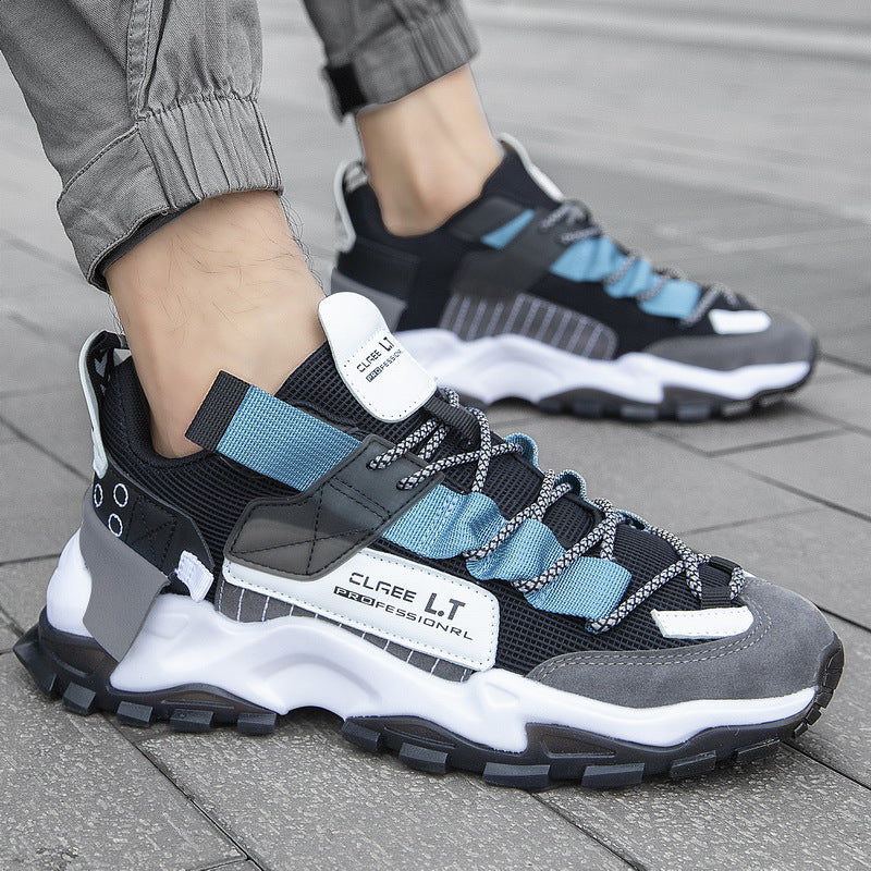 Men's Breathable Mesh Casual Sneakers – Lace-Up Low-Top Rubber Sole Everyday Shoes
