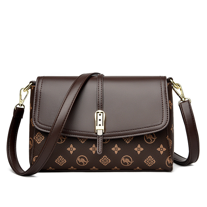 Women's Printed High Capacity Shoulder Bag - PU Leather Crossbody Handbag