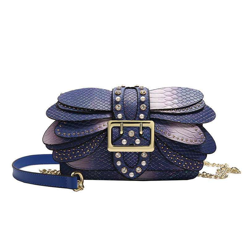 Studded Chain Shoulder Crossbody Bag for Women | PU Leather Streetwear Purse