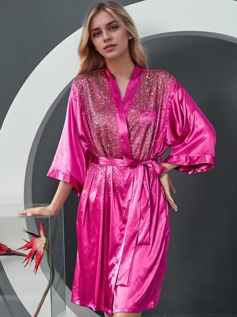 Rhinestone Satin Bridal & Bridesmaid Robe
