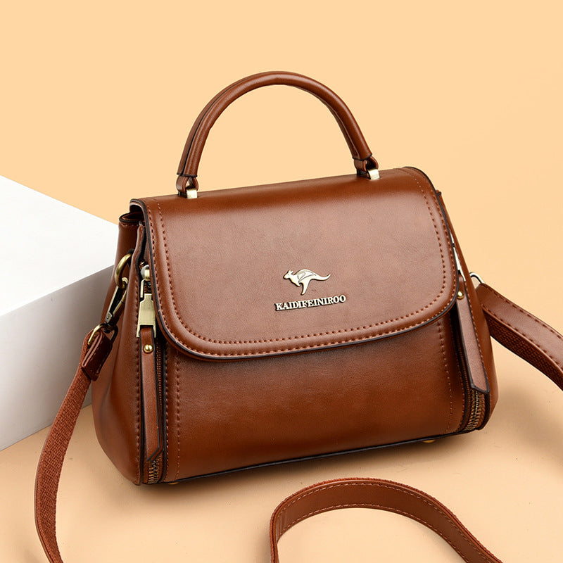 Retro Textured Tote & Shoulder Bag – PU Leather Everyday Handbag for Women