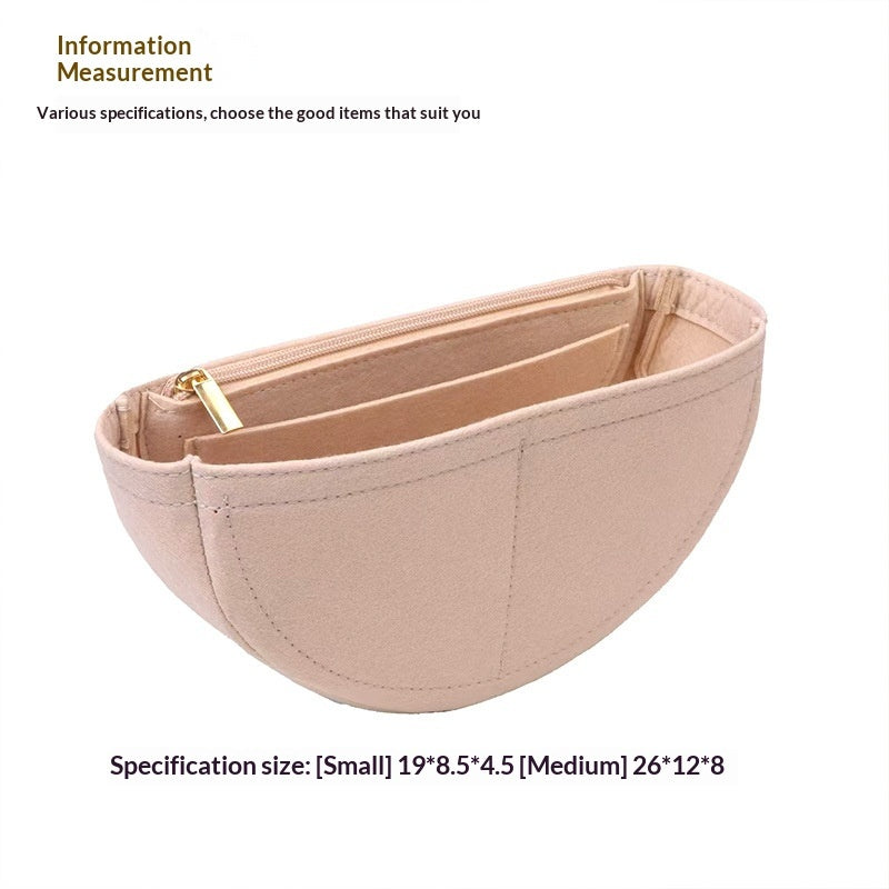 Multi-Compartment Felt Cosmetic Bag