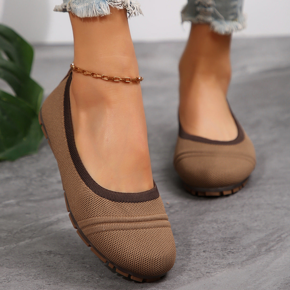 Women's Pointed-Toe Flyknit Slip-On Flats | Breathable Lightweight Casual Shoes