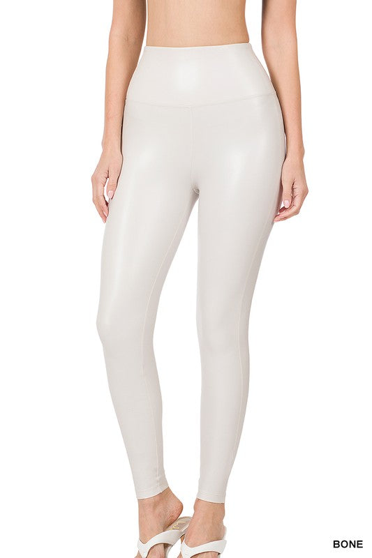 High-Rise Vegan Leather Leggings