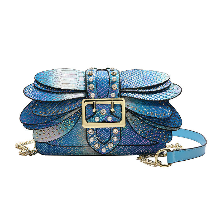 Studded Chain Shoulder Crossbody Bag for Women | PU Leather Streetwear Purse