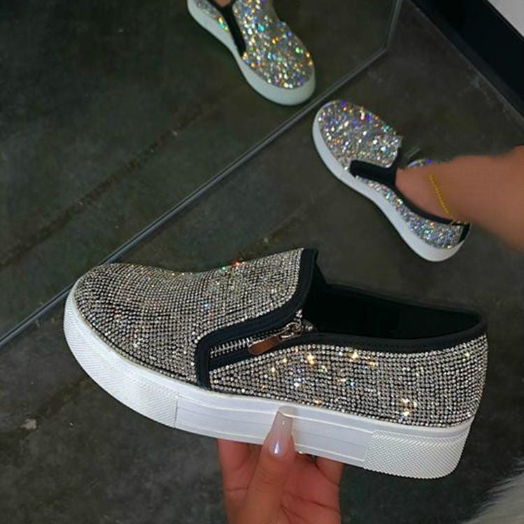Rhinestone Flat Slip-On Shoes