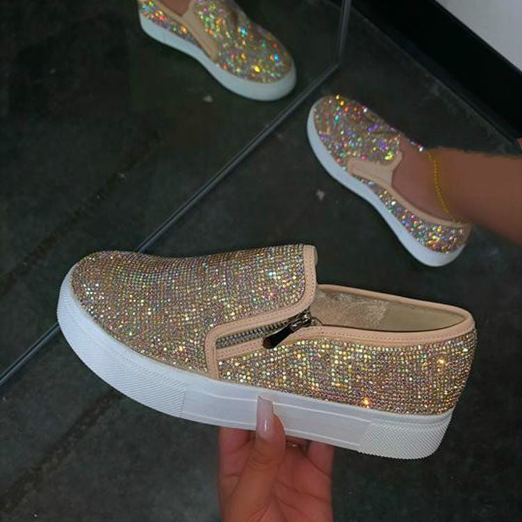 Rhinestone Flat Slip-On Shoes