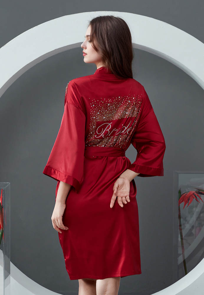 Rhinestone Satin Bridal & Bridesmaid Robe