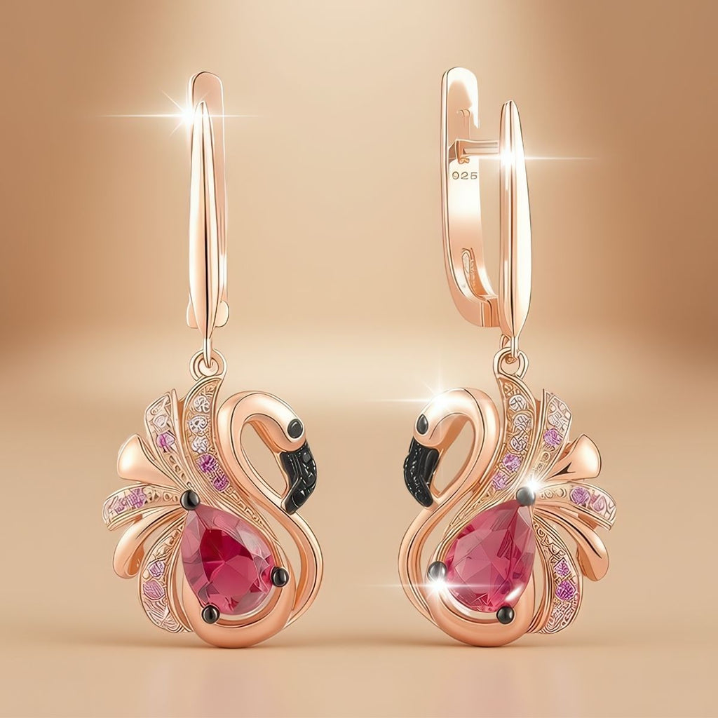 Sterling Silver Flamingo Drop Earrings