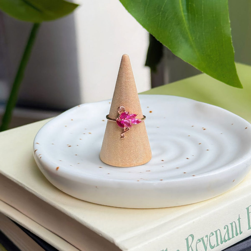 Sterling Silver Pink Flamingo Ring