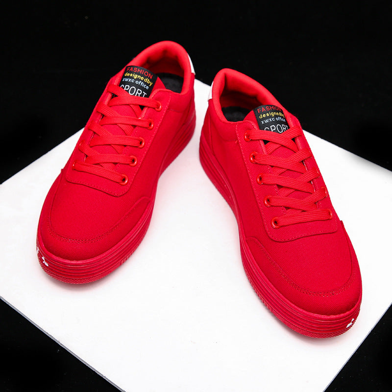 Love Print Canvas Shoes | Unisex Lace-Up Flats Casual Sneakers