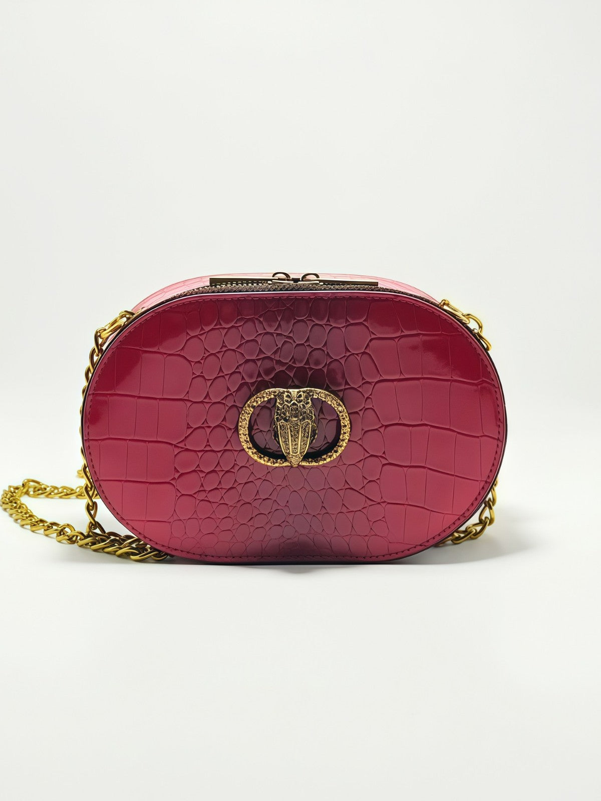Women's Patent Leather Crossbody Bag - Compact Shoulder Bag with Adjustable Strap