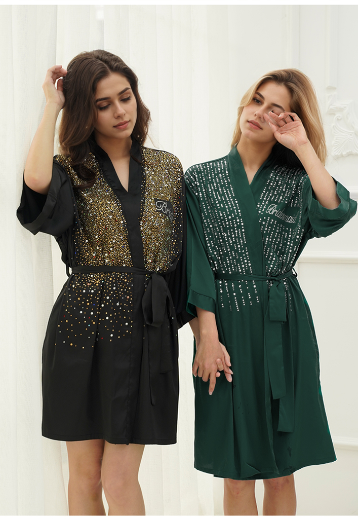 Rhinestone Satin Bridal & Bridesmaid Robe