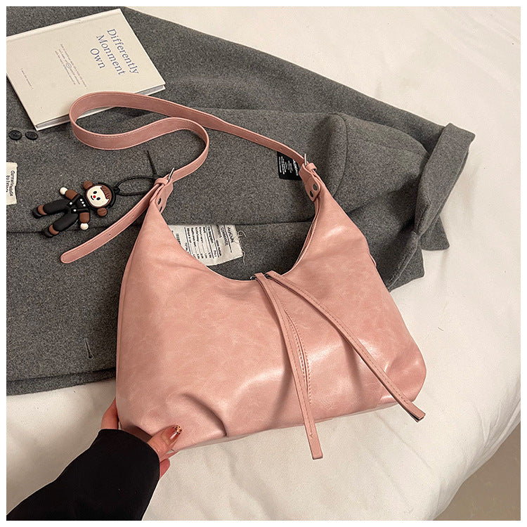 Retro Korean-Style PU Leather Shoulder Bag