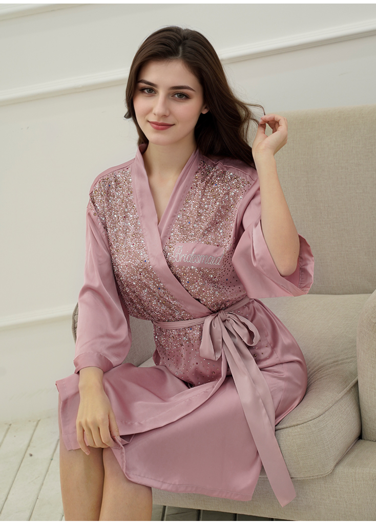 Rhinestone Satin Bridal & Bridesmaid Robe