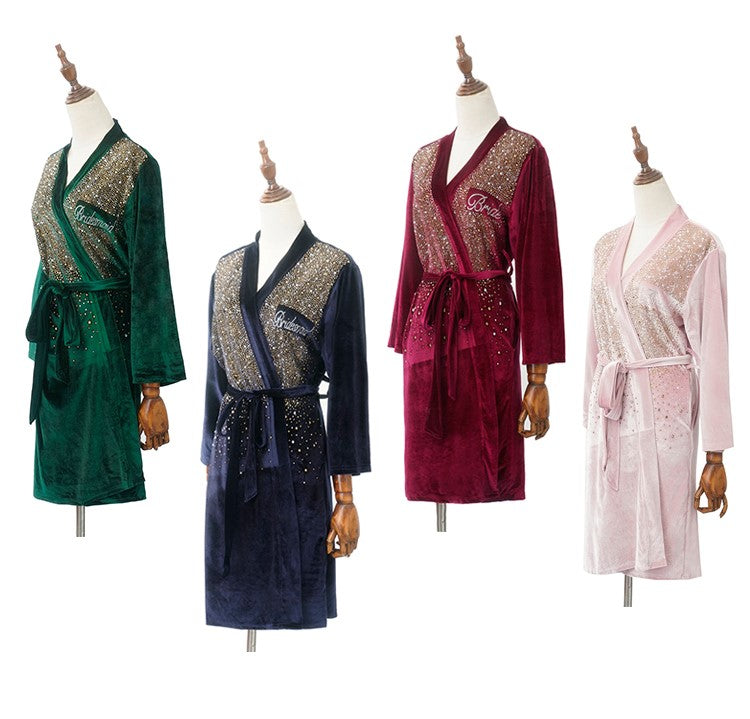 Rhinestone Satin Bridal & Bridesmaid Robe