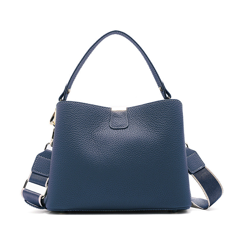 Women's Genuine Leather Bucket Tote Bag – Spacious Everyday Shoulder Bag