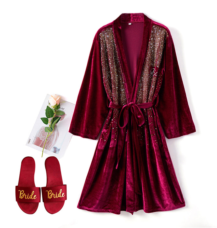 Rhinestone Satin Bridal & Bridesmaid Robe