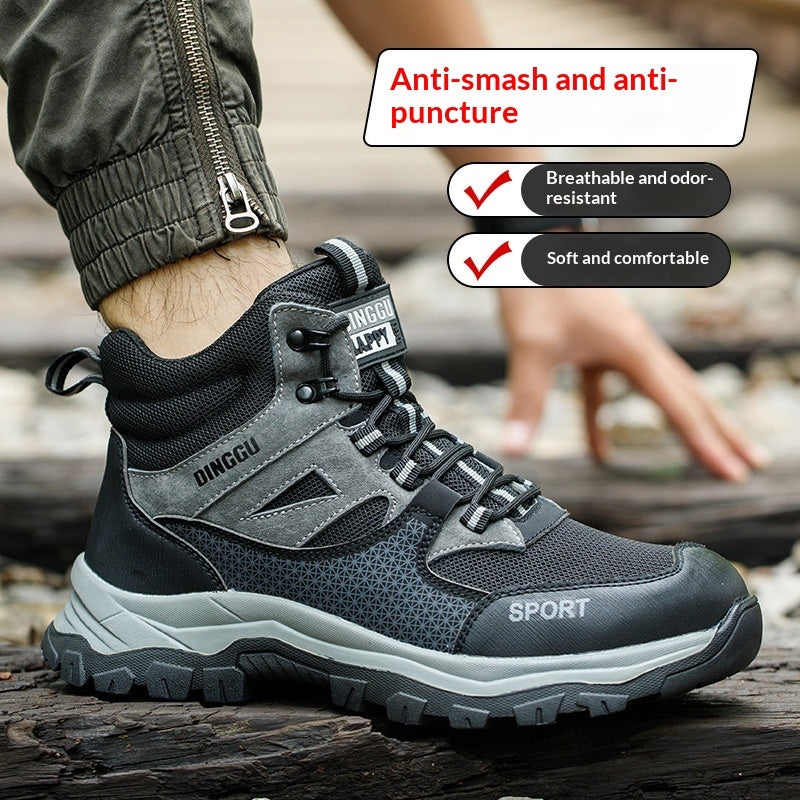 Men's Steel Toe Safety Work Shoes - Anti-Smashing Puncture Resistant Industrial Boots