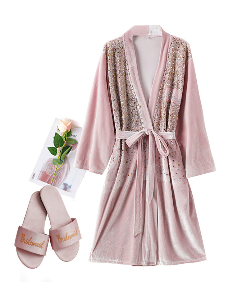 Rhinestone Satin Bridal & Bridesmaid Robe