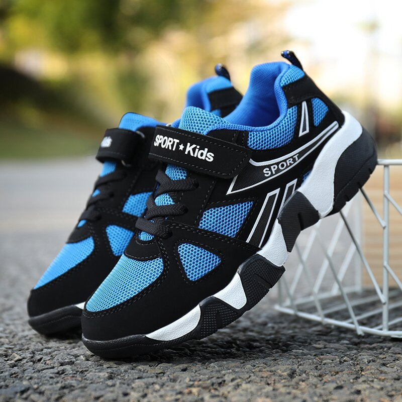 Kids Boys Sports Running Shoes – Breathable Mesh Sneakers with Velcro Strap | Sizes EU 28–40