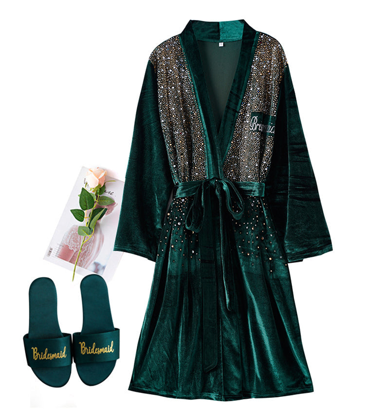 Rhinestone Satin Bridal & Bridesmaid Robe