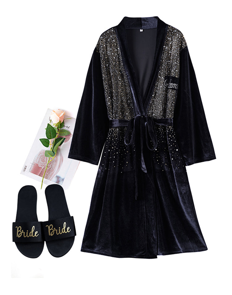 Rhinestone Satin Bridal & Bridesmaid Robe
