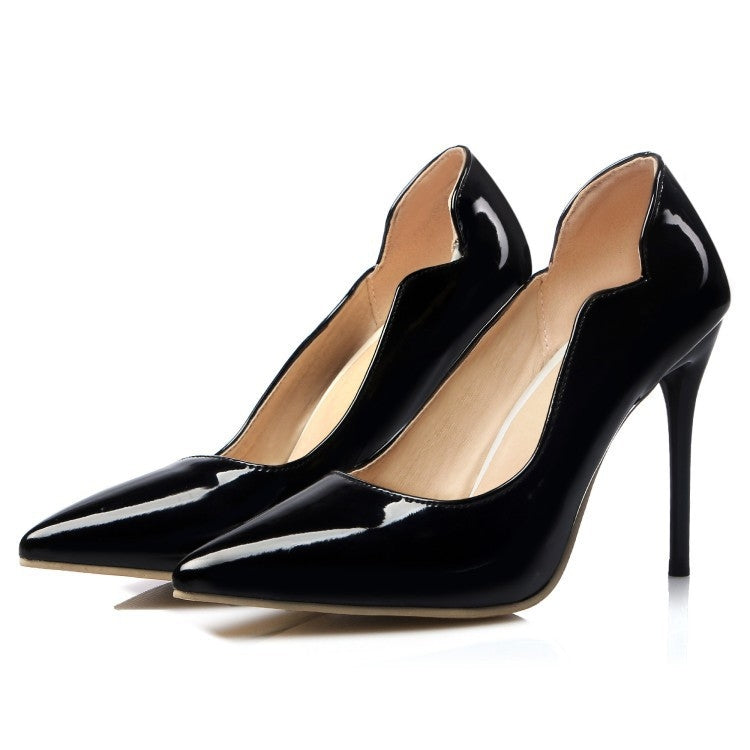 Women's Stiletto Pumps | Patent Leather Pointed Toe High Heels | Sarah Express