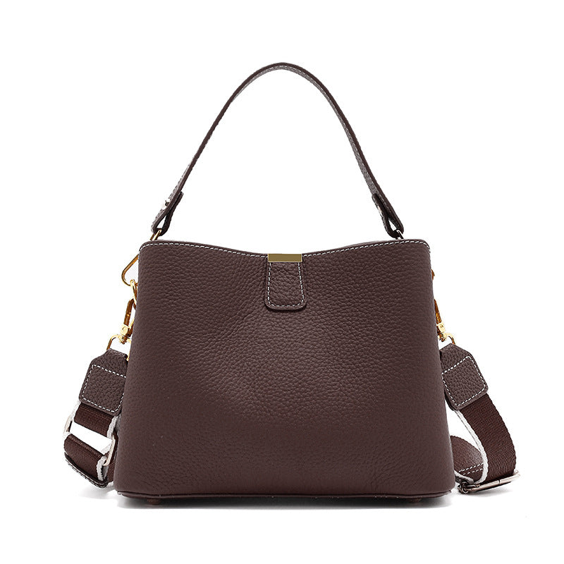 Women's Genuine Leather Bucket Tote Bag – Spacious Everyday Shoulder Bag