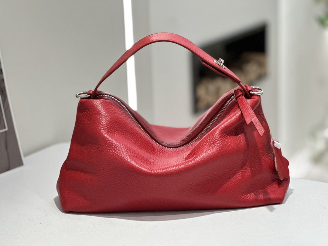 Genuine Leather Crossbody Tote Bag