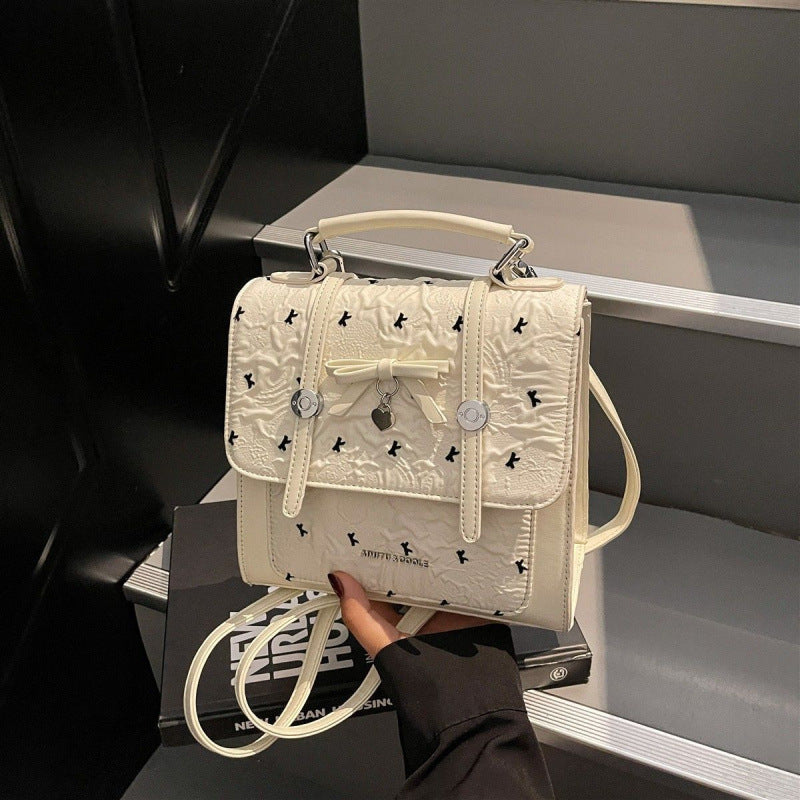 Women's Patchwork Backpack - Sweet & Adorable Commuter Bag with Magnetic Closure
