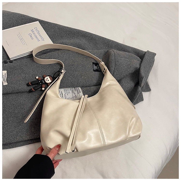 Retro Korean-Style PU Leather Shoulder Bag