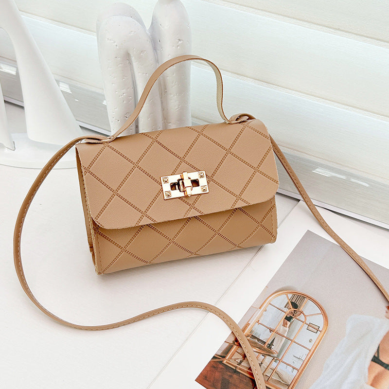 Small Square Quilted PU Leather Crossbody Bag