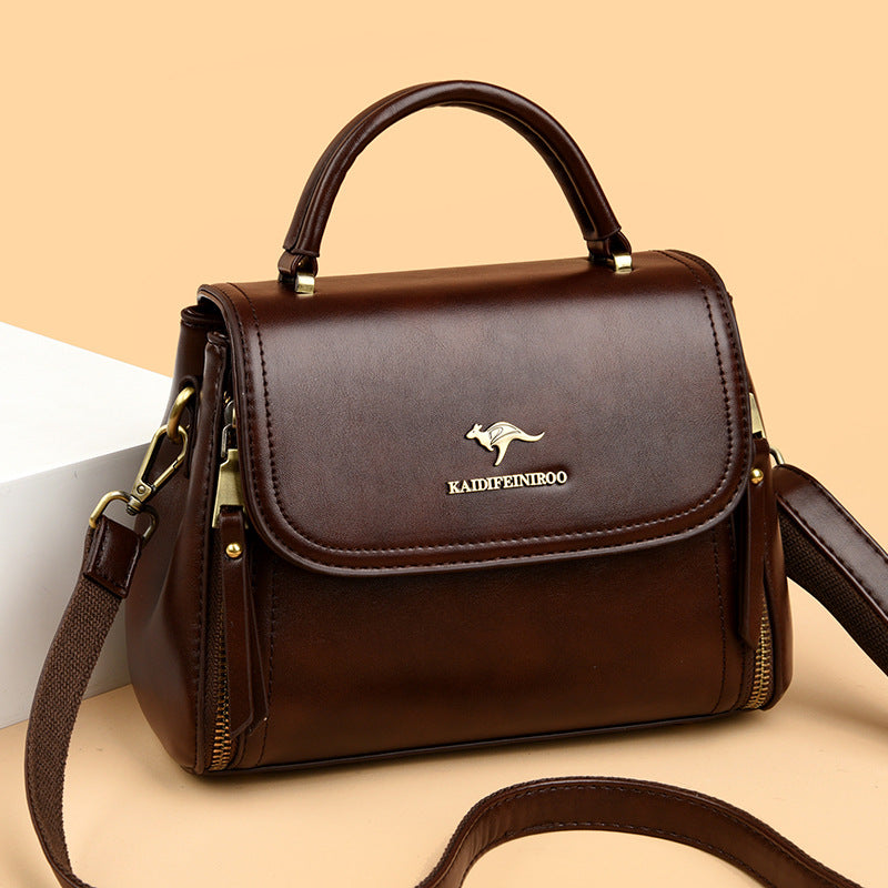 Retro Textured Tote & Shoulder Bag – PU Leather Everyday Handbag for Women