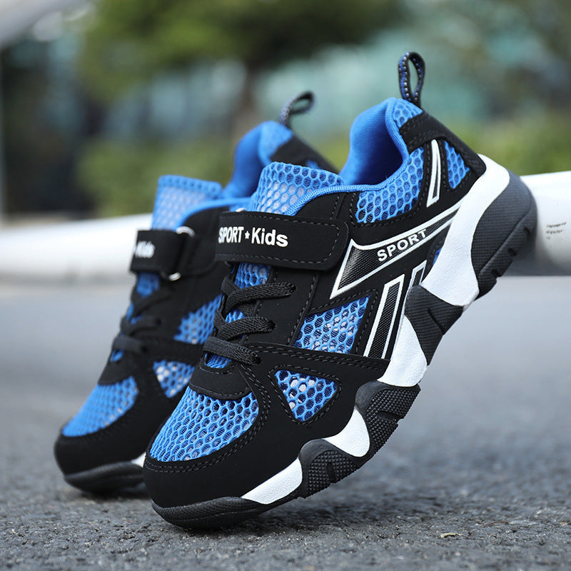 Kids Boys Sports Running Shoes – Breathable Mesh Sneakers with Velcro Strap | Sizes EU 28–40