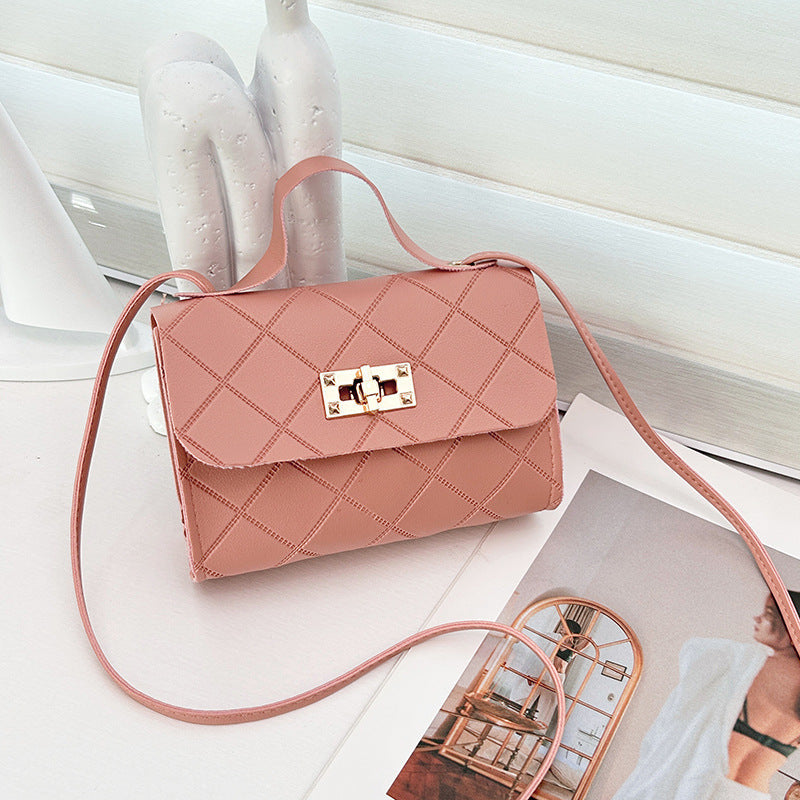 Small Square Quilted PU Leather Crossbody Bag