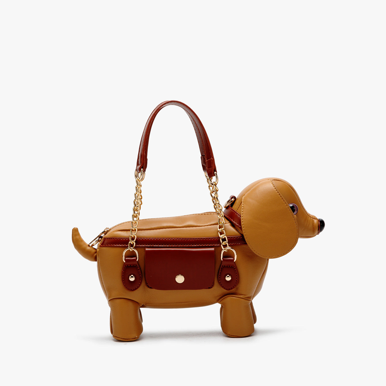 Teddy Dog Shaped Crossbody Bag - Cute Novelty PU Leather Shoulder Bag for Women