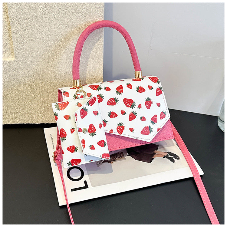 Women's PU Leather Crossbody Bag – Minimalist Square Shoulder Bag with Chain Detail