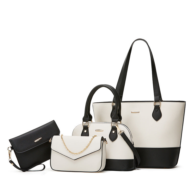 Women's PU Leather Tote Bag Set – Structured Shoulder Bag with Multi-Compartment Organizer