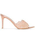 Pointed-Toe Stiletto Heel Lace Mules