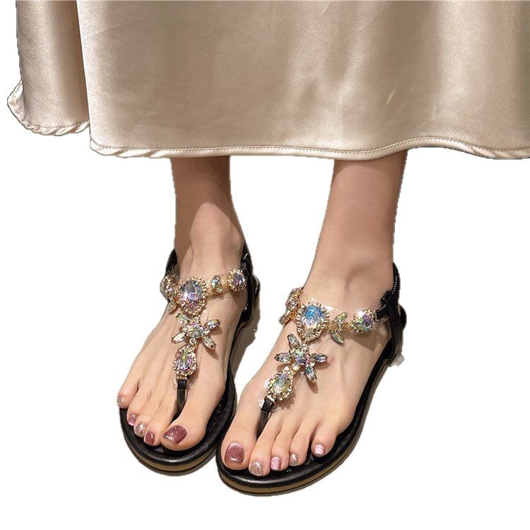 Women's Roman Flat Sandals | Open-Toe Synthetic Leather Everyday Shoes