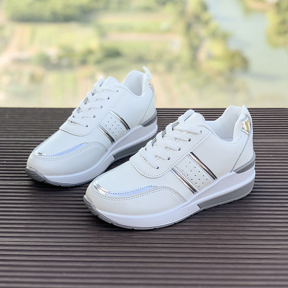Women's Chunky Platform Sneakers | Color-Block Casual Fashion Shoes
