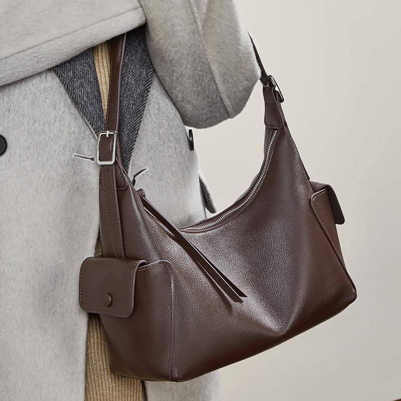 Women's Large-Capacity Genuine Leather Shoulder Bag & Crossbody Bag | Urban Minimalist
