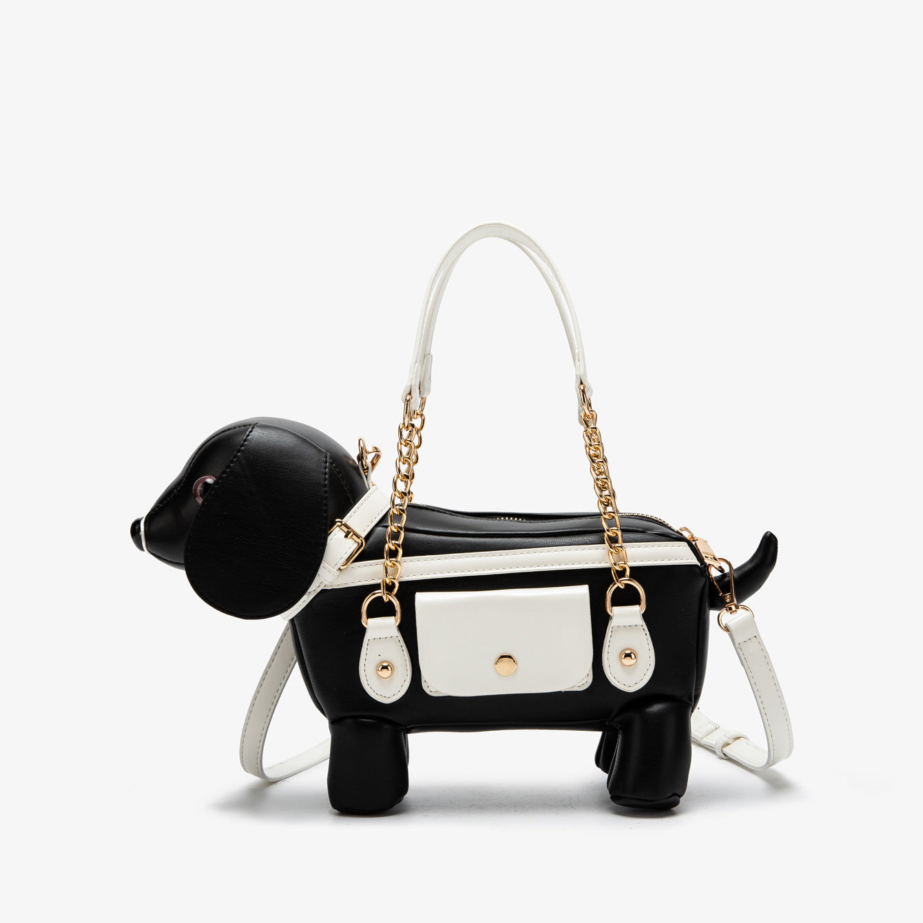 Teddy Dog Shaped Crossbody Bag - Cute Novelty PU Leather Shoulder Bag for Women