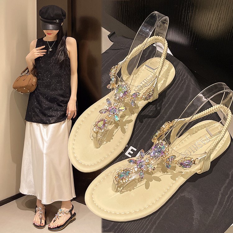Women's Roman Flat Sandals | Open-Toe Synthetic Leather Everyday Shoes
