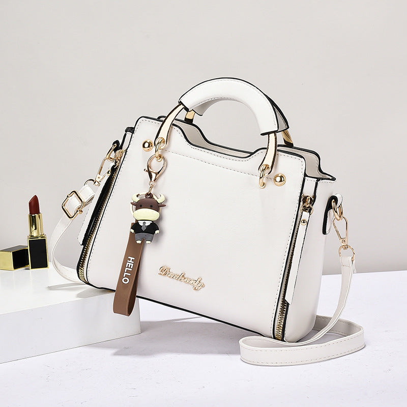 Women's PU Leather Crossbody Bag – Urban Minimalist Shoulder Bag with Zipper Pocket