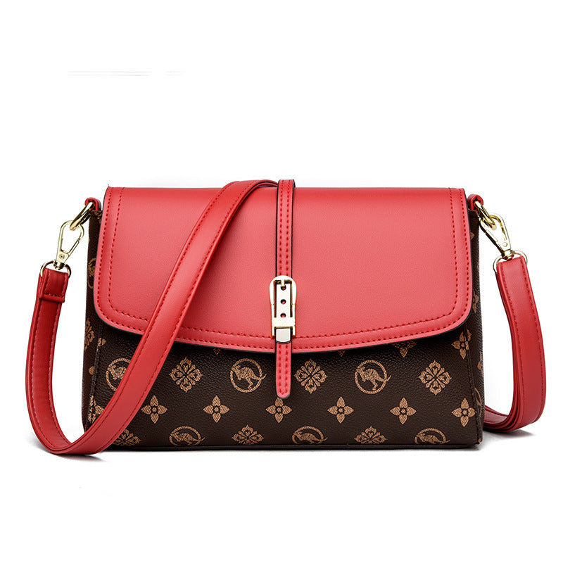 Women's Printed High Capacity Shoulder Bag - PU Leather Crossbody Handbag