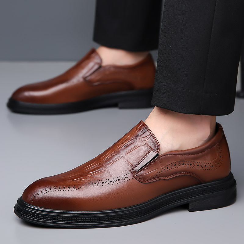 Men's British-Style Pointed Toe Leather Dress Shoes