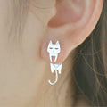Cat & Fish Sterling Silver Earrings