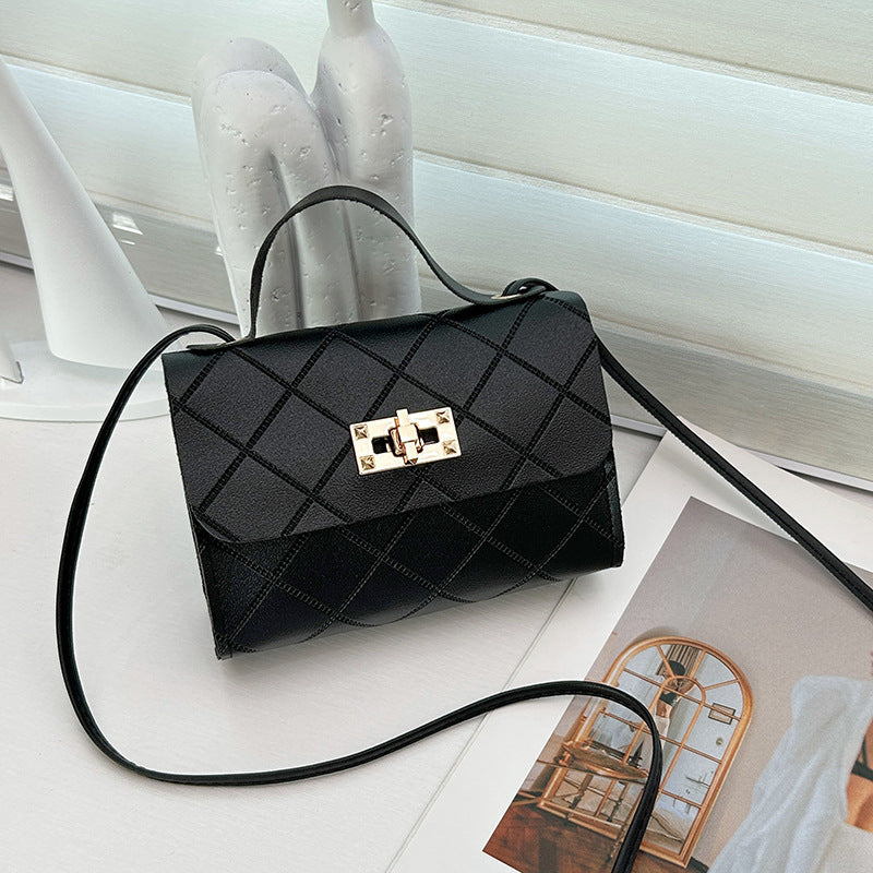 Small Square Quilted PU Leather Crossbody Bag